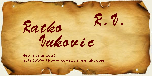 Ratko Vuković vizit kartica